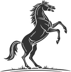 Horse rearing up silhouette vector illustration with png