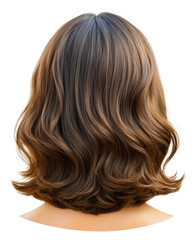 Styling Waves in Brown Hair Indoor isolated on transparent background