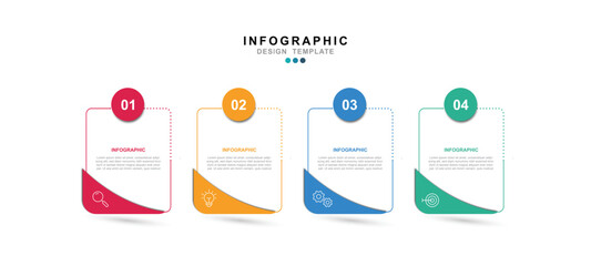 Vector Infographic label design template with icons and 4 options or steps. for your business data. Vector Illustration.