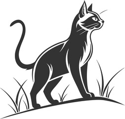Black cat vector illustration and Silhouette
