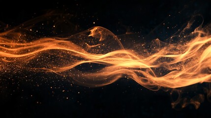 Translucent fire flames and sparks with horizontal repetition on a transparent background. Fire flame, burning fire on a dark area, fire background, fire frame, fire flames background