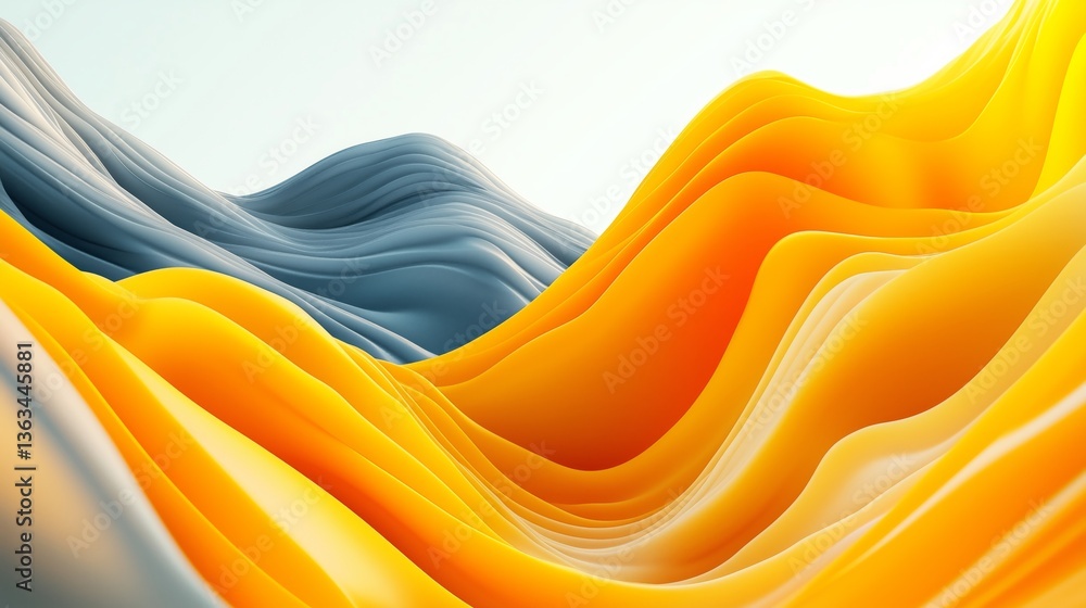 Poster yellow abstract background with soft smooth elegant lines and grey border. soft yellow abstract back