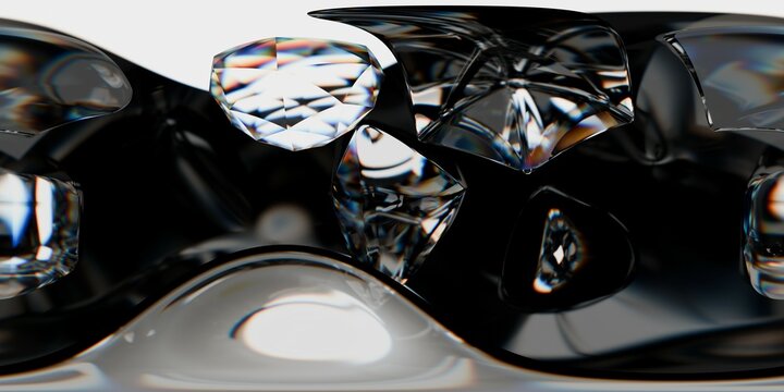 HDRI map, Abstract iridescent background design, 3d render panoramic 360 view equirectangular hdri studio lights image map