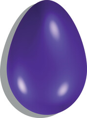 Glossy Easter egg in Indigo with soft shadows and highlights. 3D illustration
