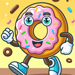 healthy donut doughnut running logo