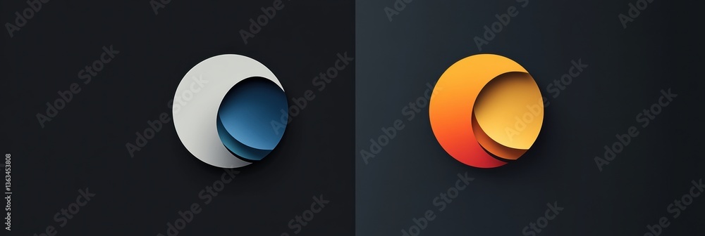 Poster evolution of a company logo showcasing a transition from rough concepts to modern branding, combinin