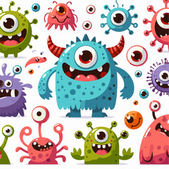 Obraz premium cartoon cute monster color full book children