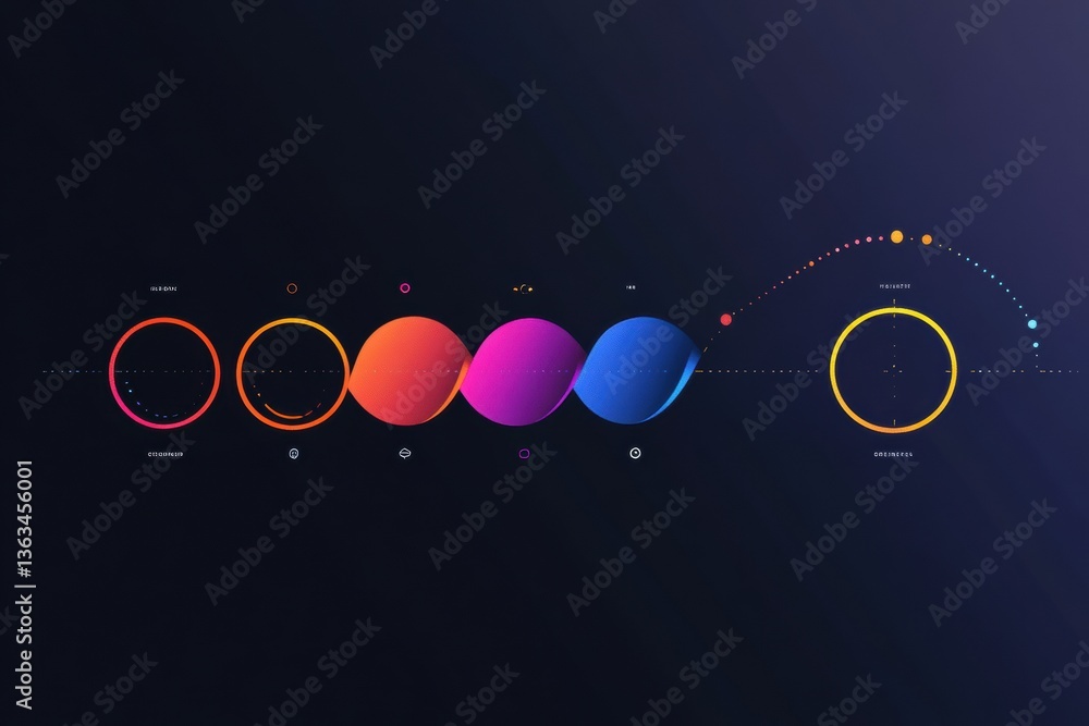 Poster visual timeline showcasing a companys logo evolution from rough concepts to sleek modern branding wi
