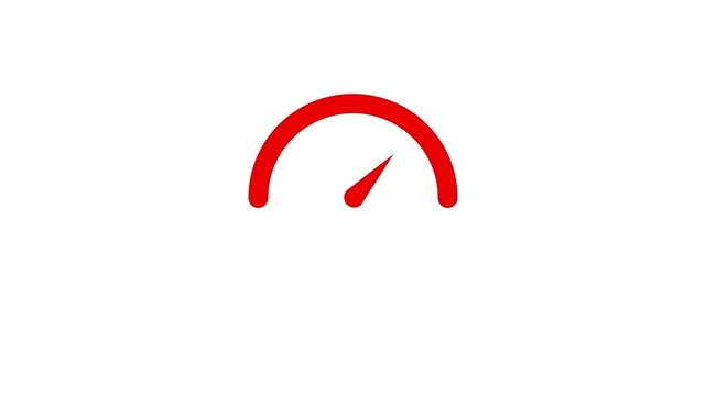 Simple speedmeter icon. Risk concept on speedometer. N