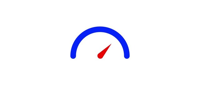 Simple speedmeter icon. Risk concept on speedometer.