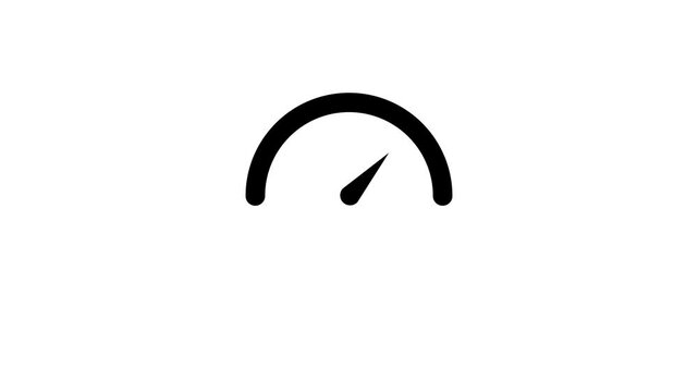 Simple speedmeter icon. Risk concept on speedometer.