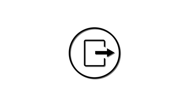 Animated of logout icon. logout button concept