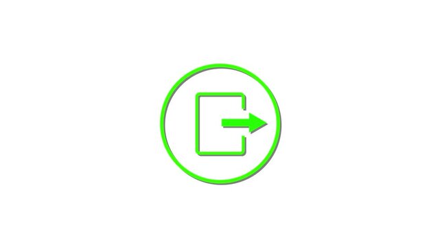 Animated of logout icon. logout button concept