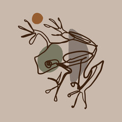 One line single linear drawing cute minimalistic frog, logo illustration or branding identity wed design. Amphibian toad animal icon concept. Trendy continuous hand-drawn vector clipart.