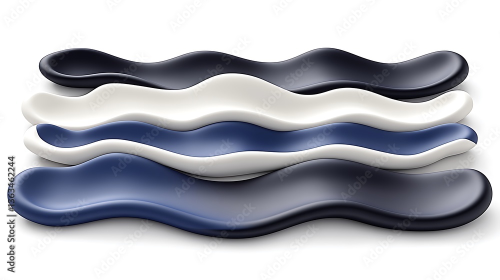 Poster abstract arrangement of layered undulating shapes with captivating colors