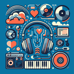 Obraz premium A colorful image of headphones