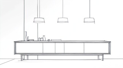 Modern Kitchen Design Sketch (1)