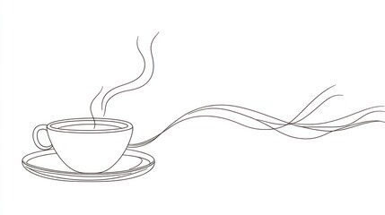 Simple Line Art Coffee Cup
