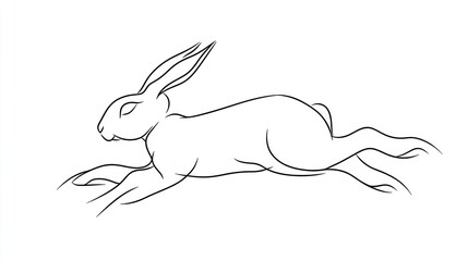 Obraz premium Running Hare Silhouette