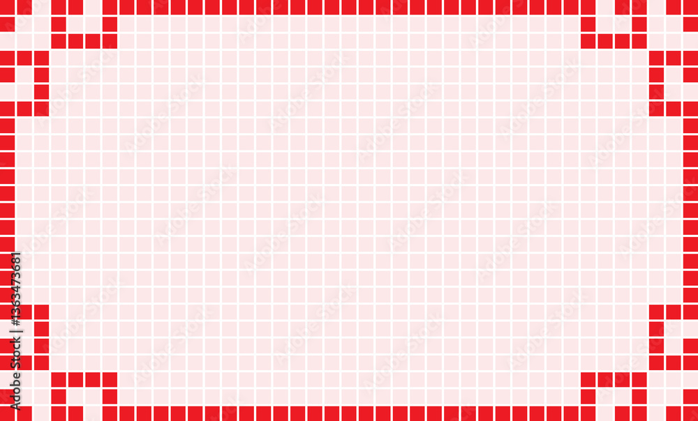 Poster a decorative frame with a red border and a grid-like background
