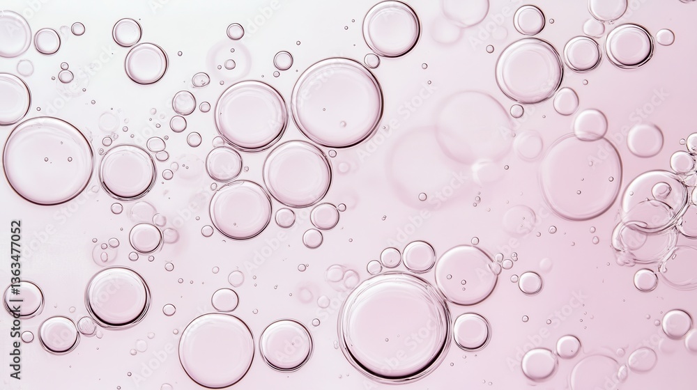 Poster gradient background featuring soft pink bubbles creating whimsical abstract pattern. versatile visua