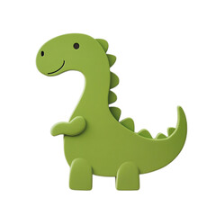 Fototapeta premium Adorable Green Dinosaur Toy with Friendly Expression for Children Playtime, Imaginative Learning and Fun Activities
