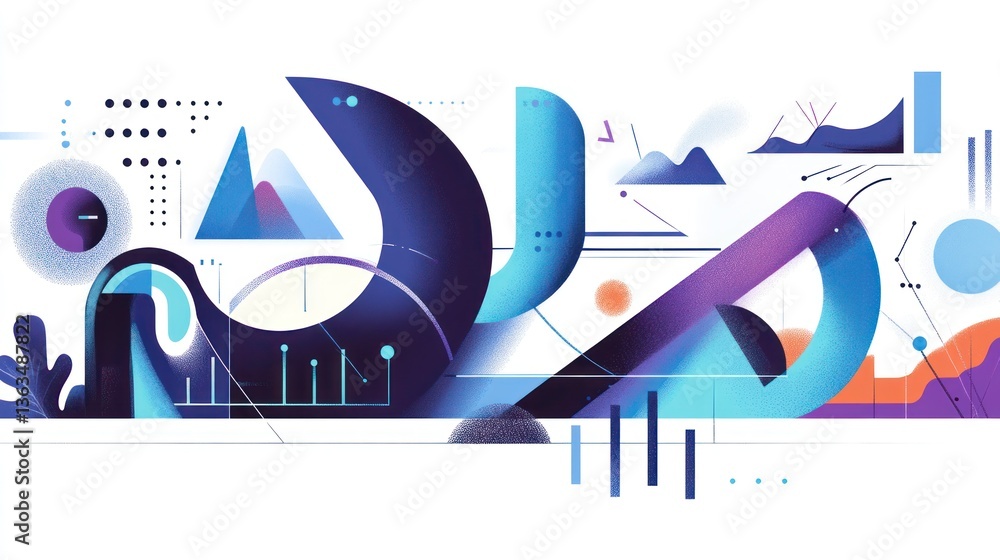 Poster abstract data visualization concept