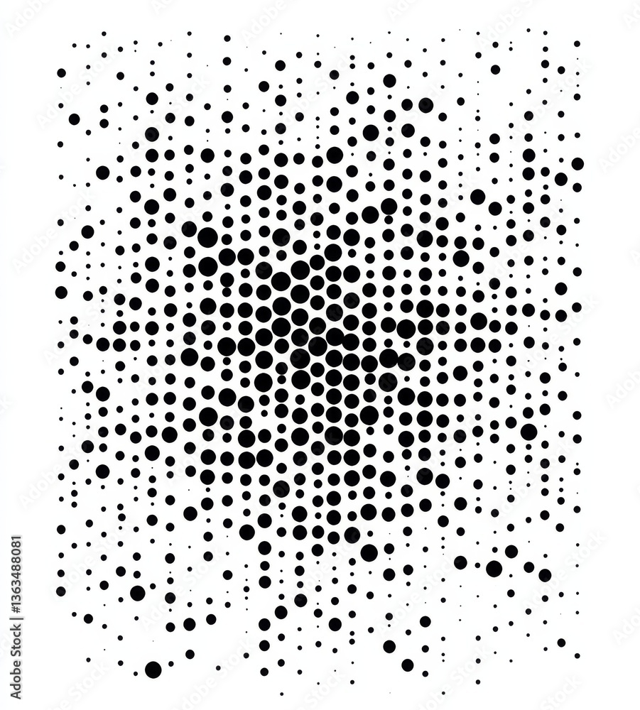 Poster design of a square pixel pattern with a white background and black squares