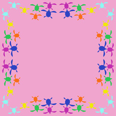 Decorative  colored turtle. Hand drawn.