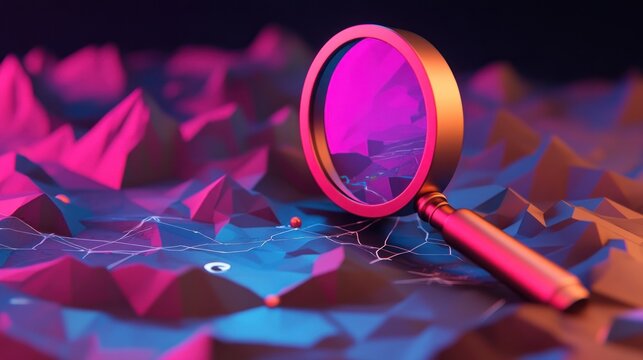 Digital Map Magnified with Lens