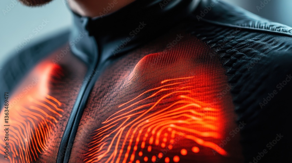 Poster a close up image showing heat mapping on a torso