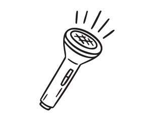 Camping lantern doodle hand drawn icon. Outline drawing camping lantern line clipart symbol