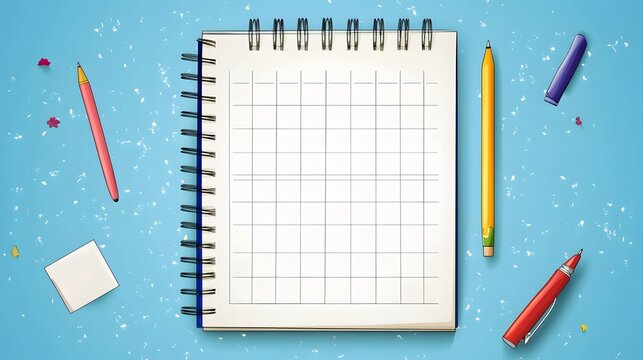 Professional Blank Monthly Planner for April 2025 on Blue Color Background