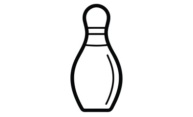 Bowling pin front view silhouette, bowling, pin bowling icon vector design
