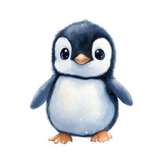 Fototapeta premium Cute and Adorable Penguin Character for Children's Illustrations Isolated on a Transparent Background