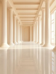 Fototapeta premium Empty white hall