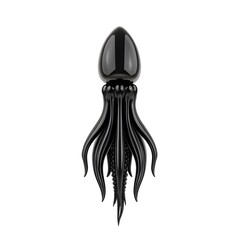 Elegant Black Octopus Design Abstract 3D Render Graphic Illustration