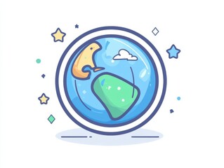 the Earth globe in blue and green