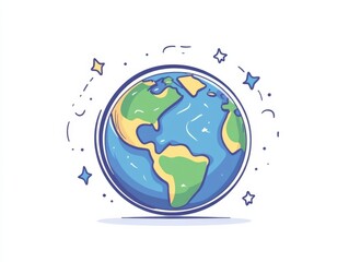 the Earth globe in blue and green