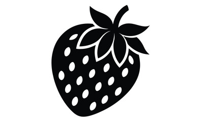 Strawberry fruit icon art silhouette, strawberry icon vector design