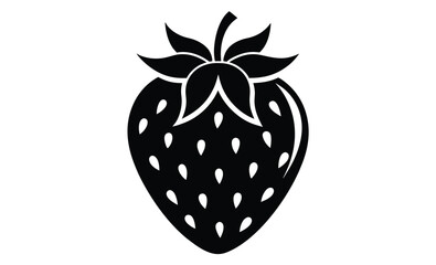 Strawberry fruit icon art silhouette, strawberry icon vector design