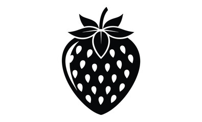 Strawberry fruit icon art silhouette, strawberry icon vector design
