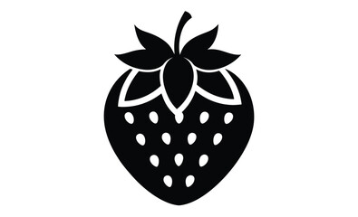 Strawberry fruit icon art silhouette, strawberry icon vector design