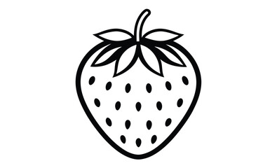 Strawberry fruit icon art silhouette, strawberry icon vector design