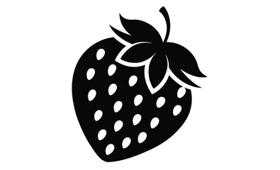 Strawberry fruit icon art silhouette, strawberry icon vector design