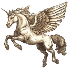 Fototapeta premium Vintage horse statue isolated on transparent png background. cutout, clipping path.