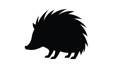 Hedgehog icon vector art silhouette, Hedgehog line art vector, Hedgehog outline icon