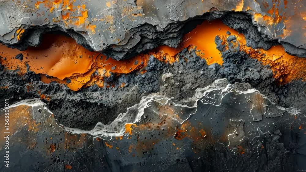 Poster abstract painting with a rich mix of textures and colors, adding depth and complexity to the composi