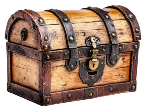 Treasure Chest Display Antique Collectibles Home Rustic Style isolated on transparent background
