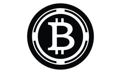 Obraz premium Bitcoin icon vector art silhouette, bit coin icon vector design